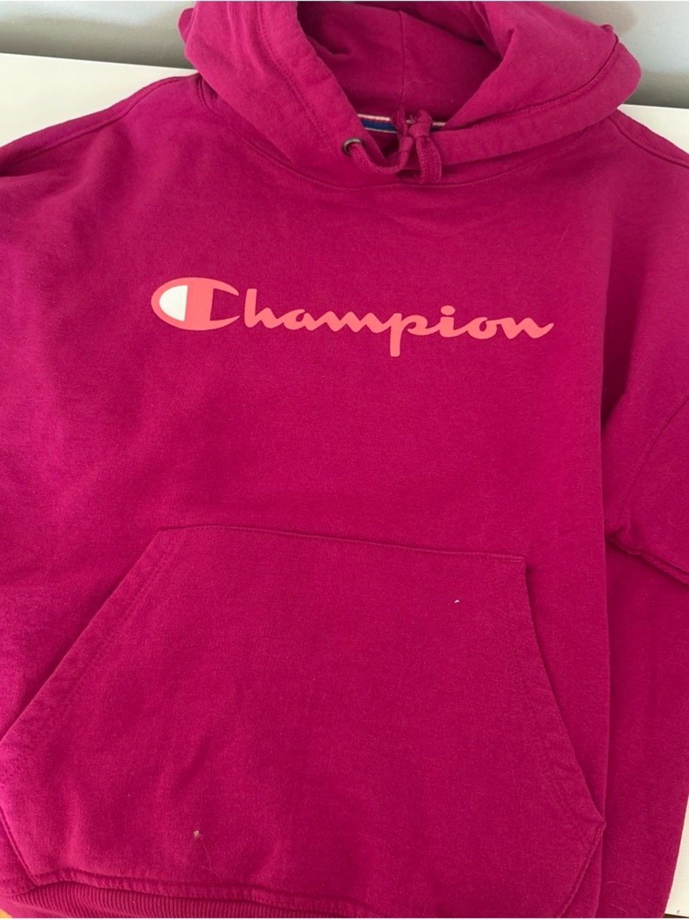 Champion Kids Bright Pink Logo Sweatshirt Hoodie
